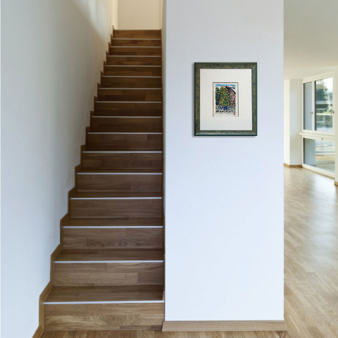 シダレクロトン　木版画|