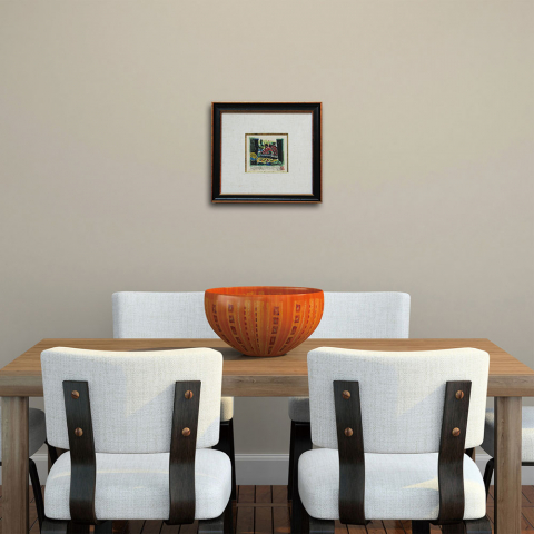 間から　木版画|