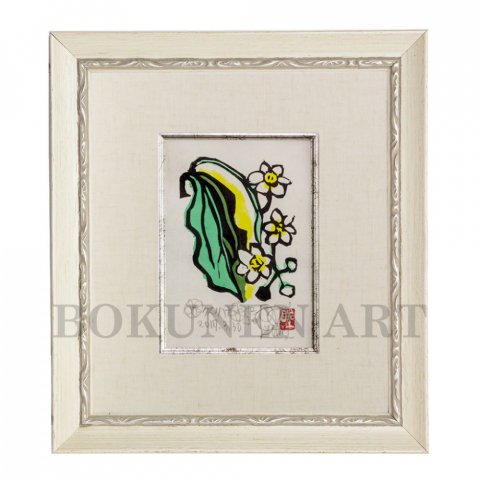 クスノハナ　木版画|