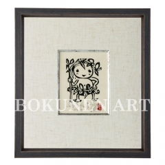 初シヌグ　木版画  (墨版)