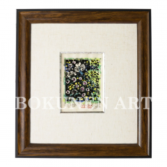 白い蝶　木版画