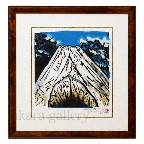 白い富士　木版画大角|