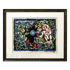 大地球寿具　木版画