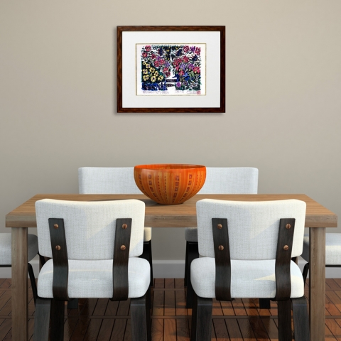 浜の花　二「花門」木版画|