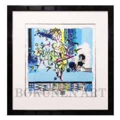 水面の旋律　木版画