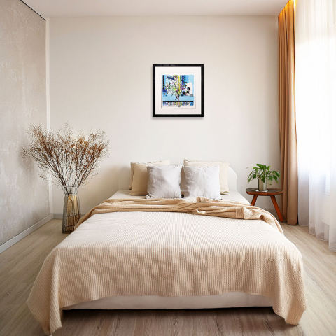 水面の旋律　木版画|