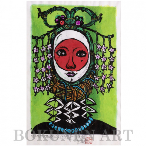 そうだから樹の子は　木版画|