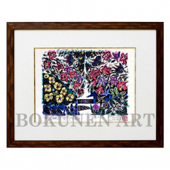 浜の花　二「花門」木版画