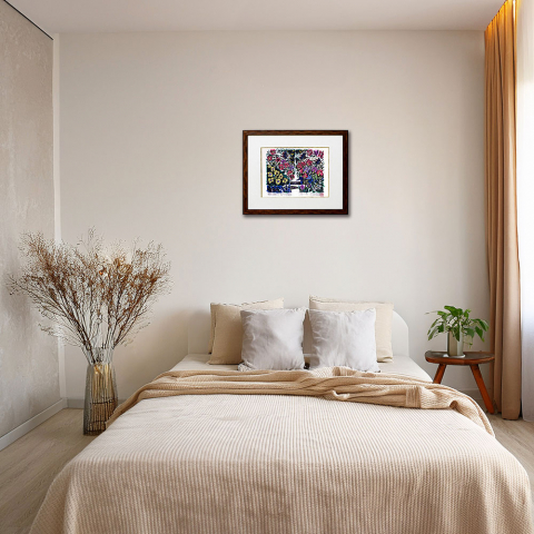 浜の花　二「花門」木版画|